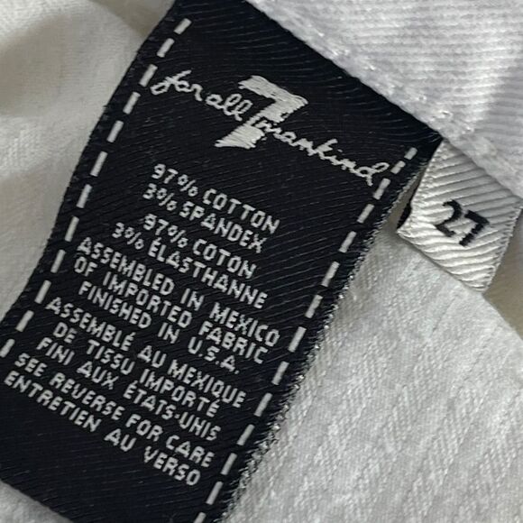 7 For All Mankind White Distressed Destruction Jeans Sz 27 - Picture 9 of 11